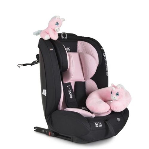 ISAFE autósülés ISIZE és ISOFIX ülésemelővé alakítható 76-150cm pink