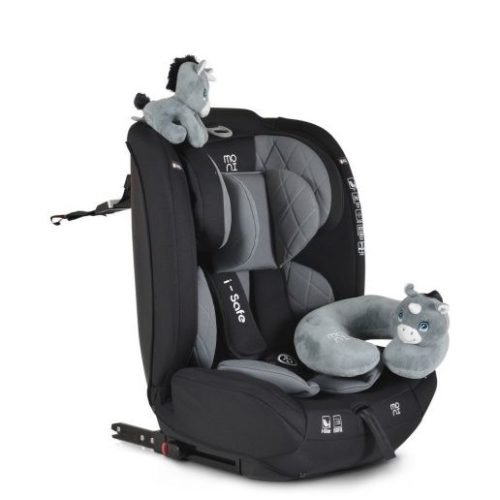 ISAFE autósülés ISIZE és ISOFIX ülésemelővé alakítható 76-150cm szürke