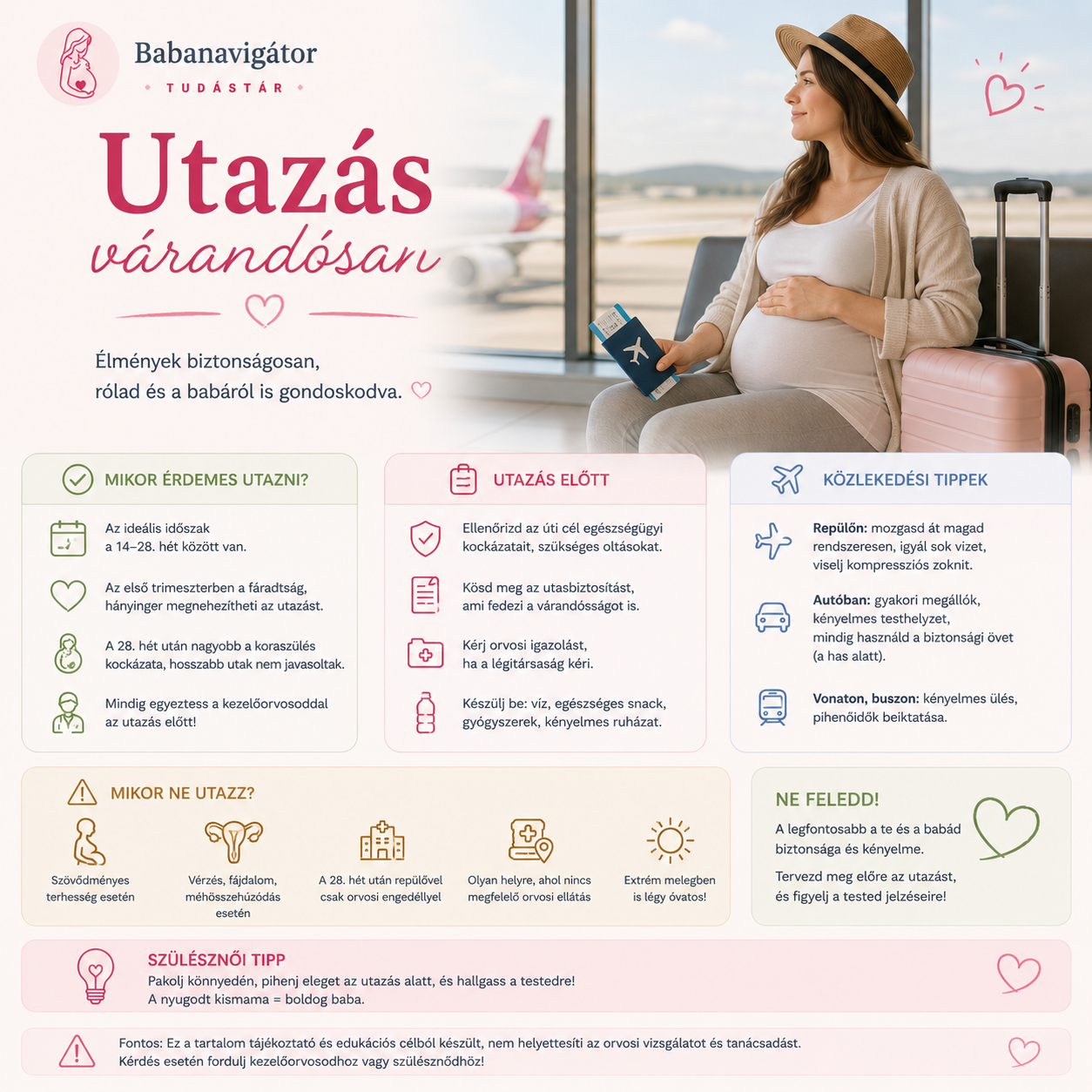 Utazás várandósan – Mire figyelj? | Babanavigátor Tudástár
