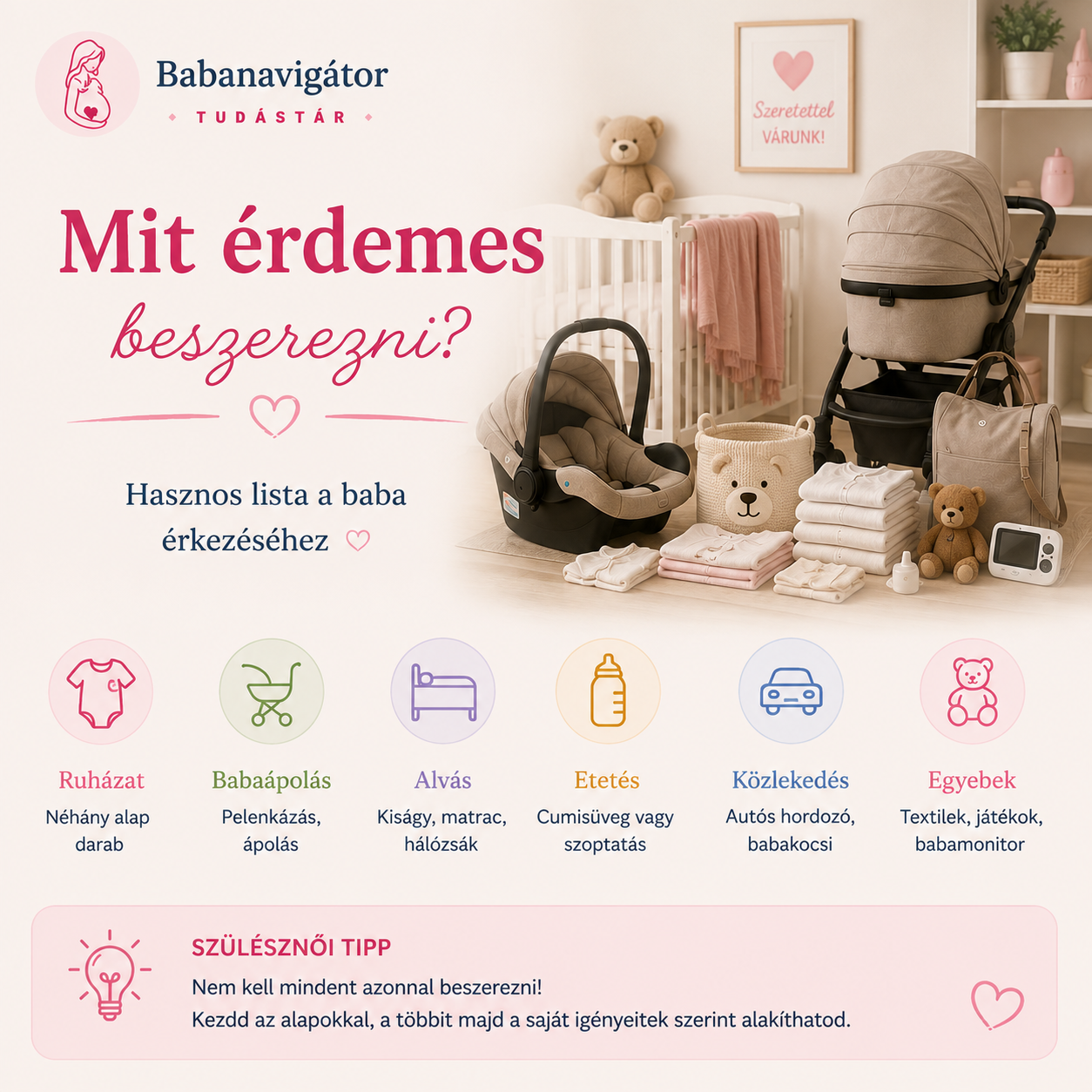 Mit érdemes beszerezni a baba érkezése előtt? | Babanavigátor Tudástár